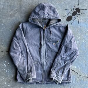 Vintage y2k WOMENS gray Sherpa carhartt hooded work jacket